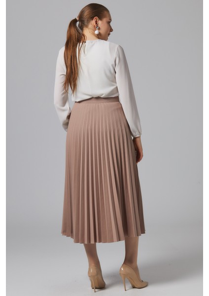 Kadın Etek Plisoley 781 Açık Bej fırsatları
