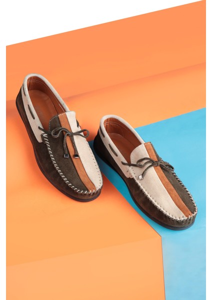 Colore Hakiki Deri Erkek Günlük Ayakkabı, Loafer Ayakkabı, Hafif Ayakkabı, Süet Loafer