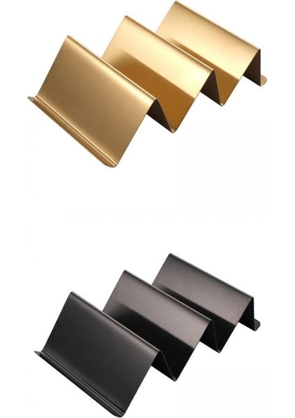 2pcs Paslanmaz Çelik Taco Tutucu Meksika Restoranı Taco Rol Roll Yiyecek Rafı Altın Ve Siyah (Yurt Dışından)