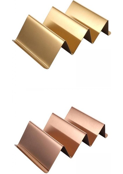 2 Paket Paslanmaz Çelik Taco Tutucu Taco Fırın Rafı Rulo Gıda Rafı Standı Gül Altın Ve Altın (Yurt Dışından)