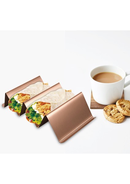 2 Paket Paslanmaz Çelik Taco Tutucu Taco Fırın Rafı Rulo Gıda Rafı Standı Gül Altın Ve Altın (Yurt Dışından) modelleri