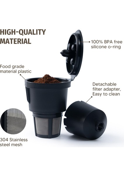 K Cup Için Yeniden Kullanılabilir Kahve Filtresi 1.0 Serisi Kahve Kupası Yapımcıları Aksesuarları Tek Siyah (Yurt Dışından)