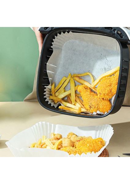 Hava Fritöz Tek Kullanımlık Kağıt Astarları Çubuk Yağ Düzeltilemez 16x16x4.5cm Beyaz 25 Pcs (Yurt Dışından)