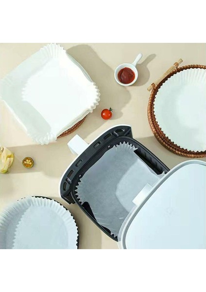 Hava Fritöz Tek Kullanımlık Kağıt Astarları Çubuk Yağ Düzeltilemez 16x16x4.5cm Beyaz 25 Pcs (Yurt Dışından)