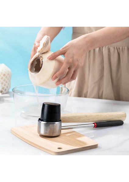 Hindistan Cevizi Açıcı Alet Seti Kauçuk Çekiç Genç Ve Olgun Hindistancevizi Alet Kazıyıcı 2pcs (Yurt Dışından) modelleri