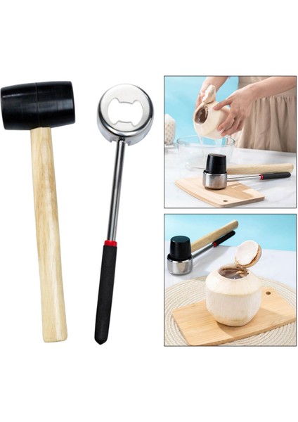 Hindistan Cevizi Açıcı Alet Seti Kauçuk Çekiç Genç Ve Olgun Hindistancevizi Alet Kazıyıcı 2pcs (Yurt Dışından) fırsatları