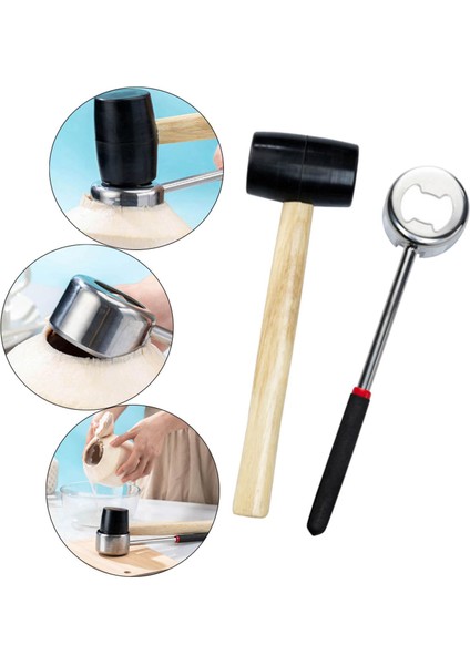 Hindistan Cevizi Açıcı Alet Seti Kauçuk Çekiç Genç Ve Olgun Hindistancevizi Alet Kazıyıcı 2pcs (Yurt Dışından) indirimleri