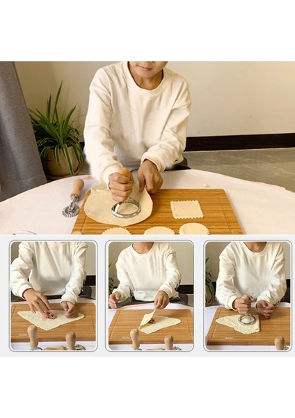Çelik Ravioli Kesici Makarna Ahşap Tutar (Yurt Dışından)