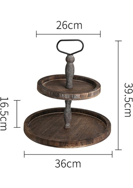 2 Katman Servis Tepsisi Şeker Depolama Sofra Takımı Mutfak Için Çok Fonksiyonlu Koyu Kahverengi (Yurt Dışından) modelleri