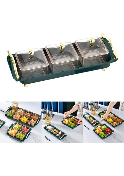 Kuru Meyve Tabağı Şeker Ve Fındık Servis Kabı Çeşni Çubuk Gıda Tabağı 3 Bölme (Yurt Dışından) modelleri