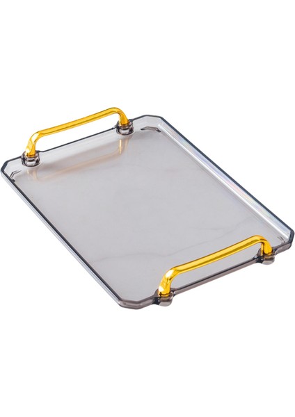 Öğle Yemeği Için Zarif Servis Tepsisi Dekoratif Gri 30 × 22 × 4cm (Yurt Dışından)