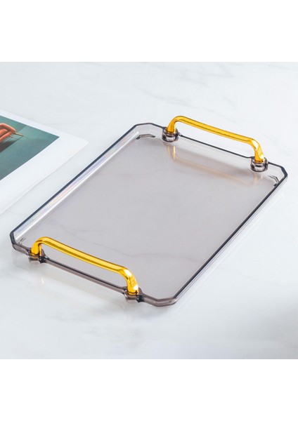 Öğle Yemeği Için Zarif Servis Tepsisi Dekoratif Gri 30 × 22 × 4cm (Yurt Dışından) fiyatları