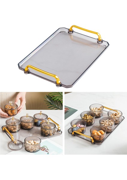 Öğle Yemeği Için Zarif Servis Tepsisi Dekoratif Gri 30 × 22 × 4cm (Yurt Dışından) indirimleri