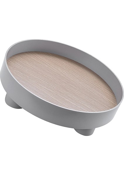 Yuvarlak Banyo Tepsileri, Tezgah Depolama Makyaj Tepsisi, Parfüm, Kozmetik, Mücevher, Makyaj, Banyo, Yatak Odası, Organizatör Için Ev Sağlam Tutucu, Gri (Yurt Dışından)