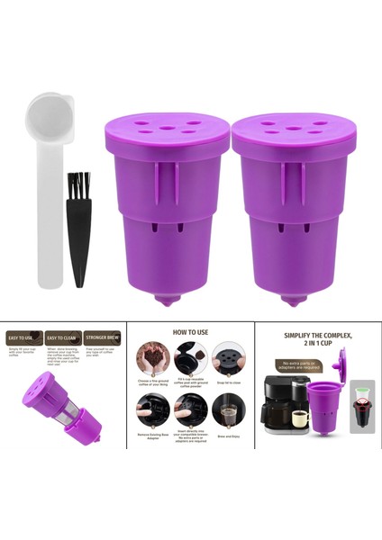 K Cup 1.0 Serisi Kahve Kupası Yapımcıları Aksesuarları 2 Mor Için Yeniden Kullanılabilir Kahve Filtresi (Yurt Dışından) modelleri