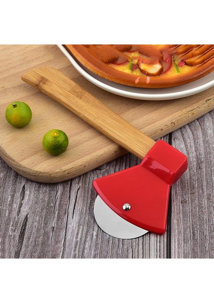 Pizza Kesici Tekerlek Rahat Kavrama Pizza Dilimer Pizza Tekerleği Krep Için Kırmızı (Yurt Dışından) fırsatları