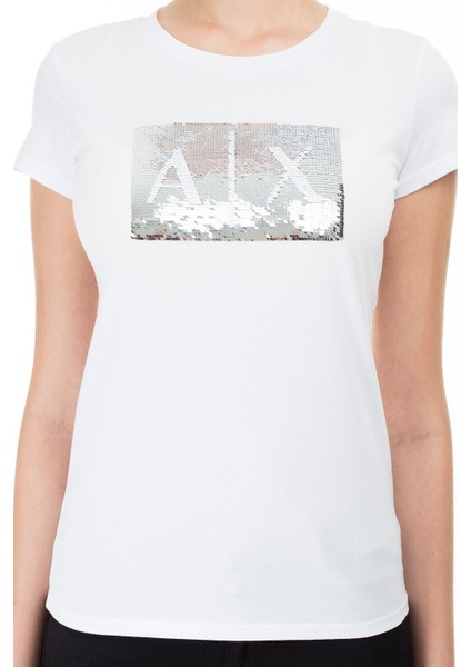 Baskılı Slim Fit Bisiklet Yaka Kadın T-Shirt 8Nytdl Yj73Z 6110