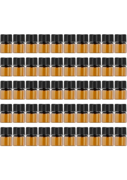 50x Amber Mini Cam Şişe Sızdırmaz Boş Istıcı Yağ Için Dolaşabilir Proılıllebülü Çalışması 1ml (Yurt Dışından)