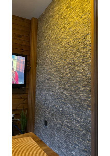 Kütahya Gri̇ 2,5x5 cm Fi̇leli̇ Patlatma Taş Duvar Kaplamasi