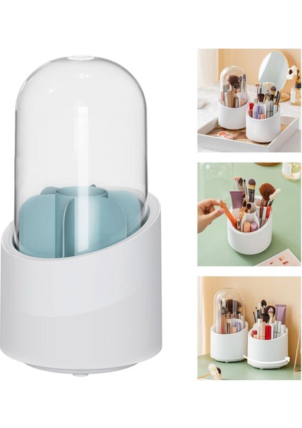 360 Derece Dönen Makyaj Fırçası Tutucu 6 Bölüm Karşı Mahkeme Saklama Kutusu Mavi Kapaklı (Yurt Dışından) fırsatları