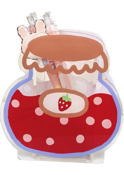 Makyaj Fırçası Tutucu Sevimli Kozmetik Fırça Depolama Kutusu Işaretçiler Için Yöneticiler Çocuklar Çilek Stili (Yurt Dışından) modelleri