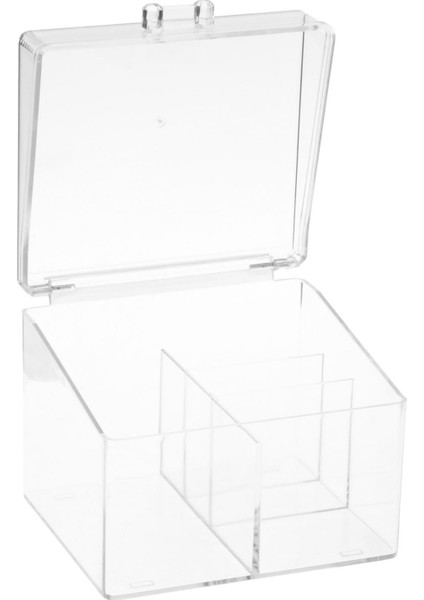 Güzellik Pamuklu Ped Saklama Kutusu Banyo Dolap Pamuk Topları Için Organizatör 4 Bölmeler (Yurt Dışından) fiyatları