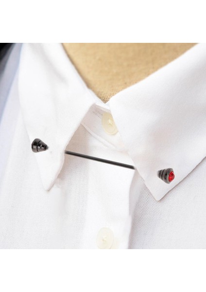 Erkekler Yaka Bar Pimi Giyim Dekoru Mücevher Takı Dekoru Iş Resmi Kırmızı Elmas Için (Yurt Dışından) modelleri