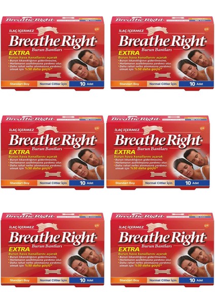 Breathe Right Ekstra Burun Bandı Normal Boy 10 Adet 6'Lı Paket
