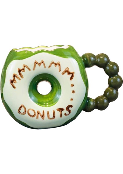 Seramik Kupa Çörek Kupa Içi Boş Kalıcı Kolu Çeyrek Ev Içecek Yeşil (Yurt Dışından)