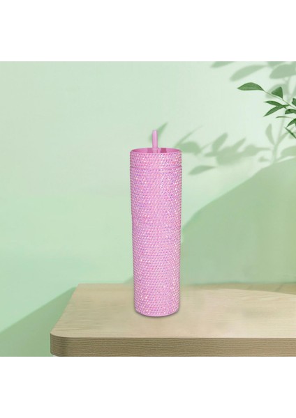 Kahve Seyahat Kupa Glitter Buzlu Kahve Tumbers Gıda Sınıfı 450ml Su Şişesi Pembe (Yurt Dışından)