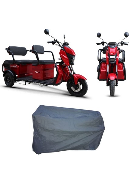 Kral Motor KR11 Rey 5000 3 Tekerlekli Elektrikli 1 Kişilik Motor Brandası Su Geçirmez Motosiklet Örtüsü