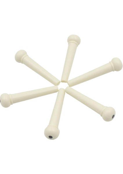 6pcs Gitar Köprüsü Pin Akustik Abs Ipi Uçları Beyaz Dot İle (Yurt Dışından)