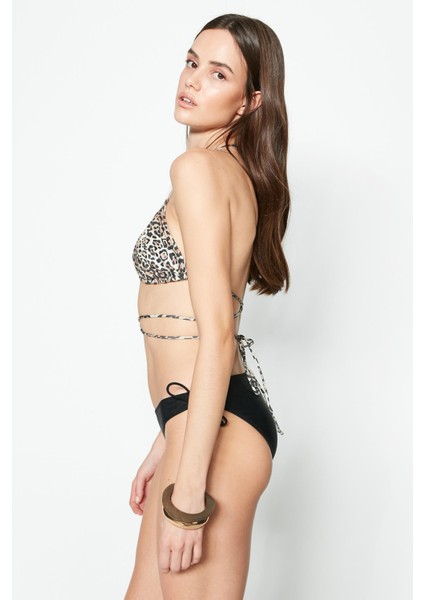 Üçgen Bikini Takım 3218 Siyah/leopar