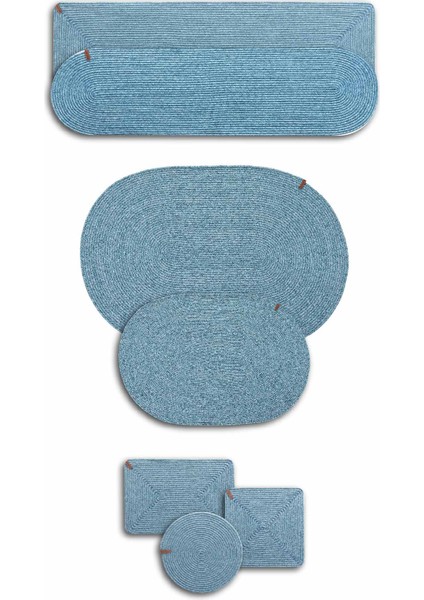 Cesta El Yapımı Örgü Turkuaz Dikdörtgen Amerikan Servis 32x45 4003 indirimleri