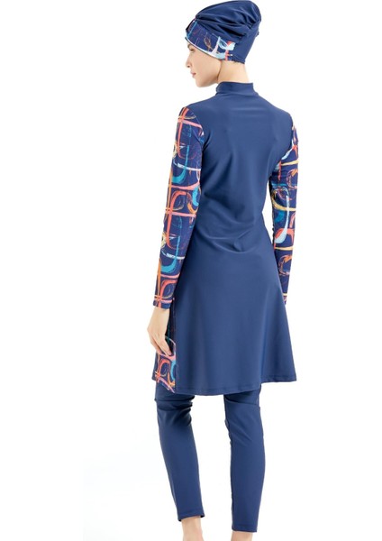 Tam Kapalı 4'lü Tesettür Mayo 4030 Koyu Lacivert fiyatları