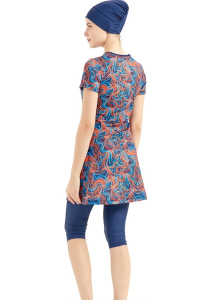 Sıfır Kol Yarım Kapalı Tesettür Mayo C13091 Lacivert fiyatları