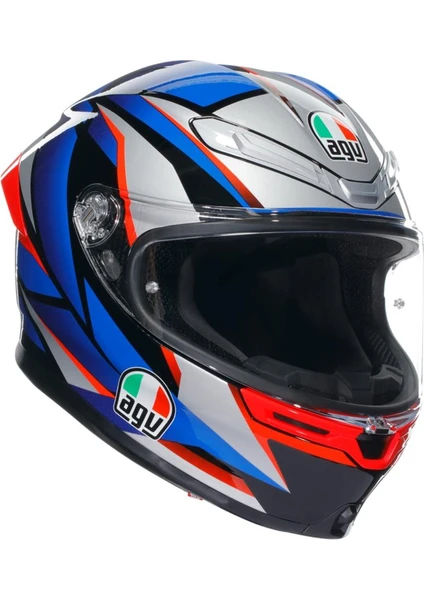 Agv K6 S Slashcut Blue Red Kapalı Kask