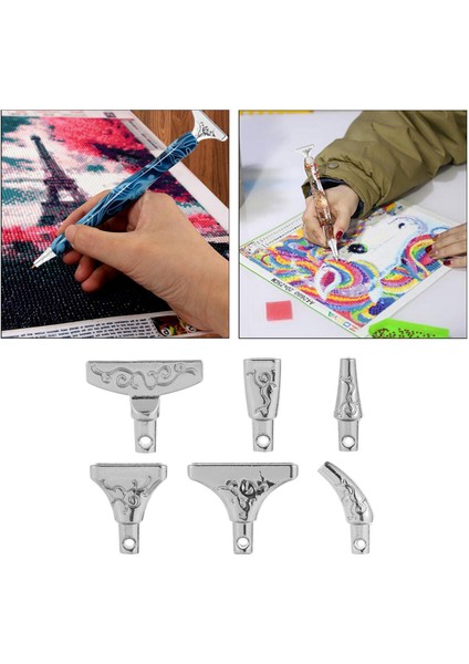 5d Elmas Boyama Tatbikat Kalem Noktası, 6pcs Boyama Kalemleri Ipuçları Yedek Nakış Sanatı Kalem Kafaları Diy Alet - Gümüş (Yurt Dışından) fırsatları