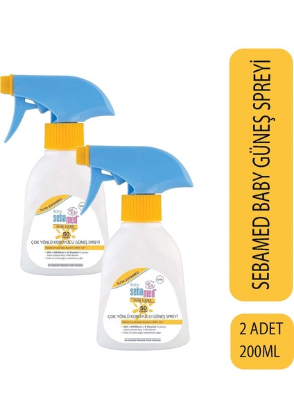 Baby Çok Yönlü Koruyucu Güneş Spreyi SPF50 200 ml 2 Adet