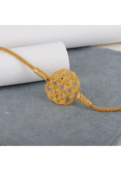 Kadın Gümüş Altın Kaplama Kazaziye Bileklik