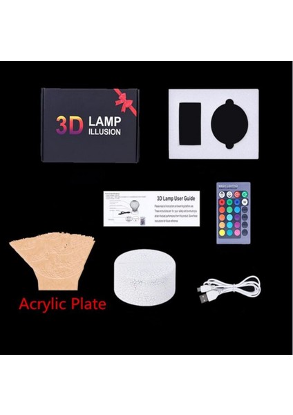 3D Akrilik Modlu LED Lamba (Yurt Dışından)