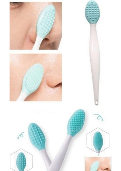 Roesıa Rose Cosmetics Rose Peeling Etkili Gözenek ve Siyah Nokta Temizleyici Çift Yönlü Fırça