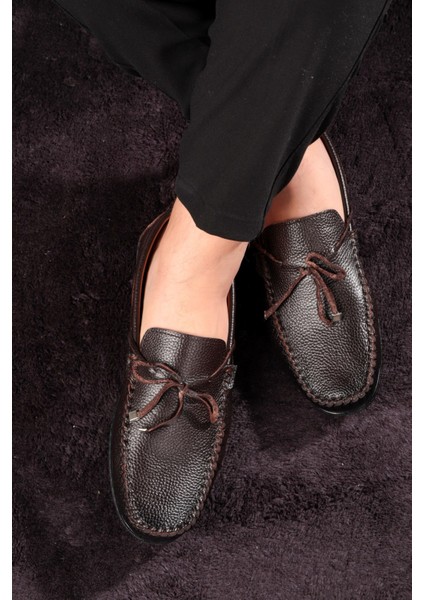 Borde Hakiki Deri Erkek Günlük Ayakkabı, Loafer Ayakkabı, Hafif Ayakkabı