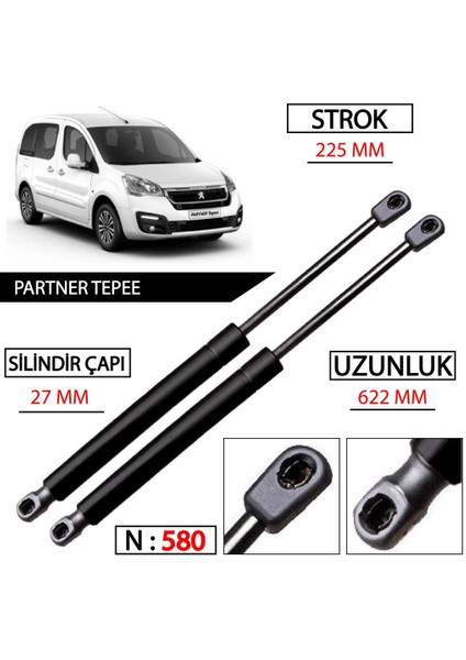 Partner Tepee - Berlingo Arka Bagaj Amortisörü Sağ Sol Takım 8731R9