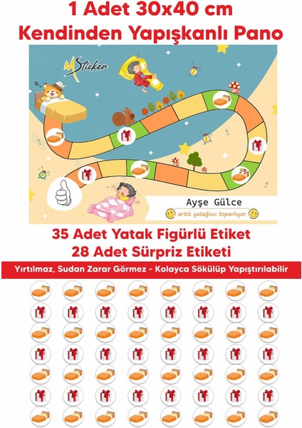 Eğlenceli ve Eğitici Yatak Toplama Eğitimi Sticker Panosu 30X40 cm fiyatları