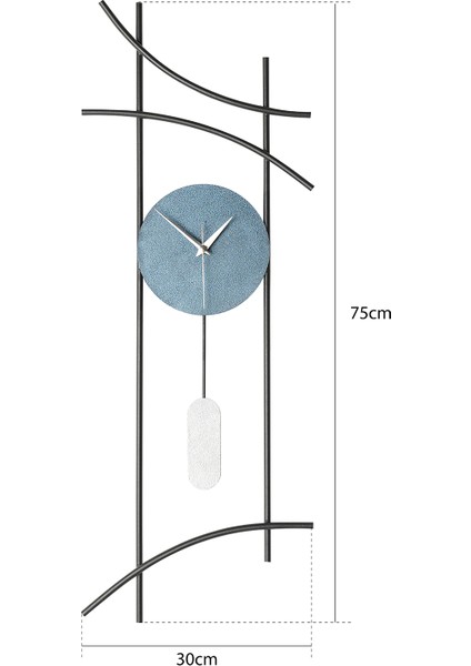 Muyika Ken Metal 75-30CM Dekoratif Duvar Saati Mds-50