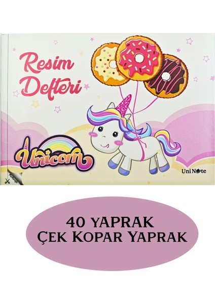 Uninote Resim Defteri Dikişli Küçük Boy A5 40 Yaprak 3 Adet