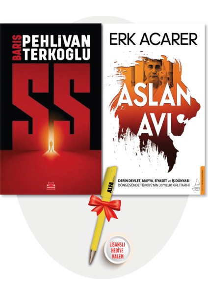 Ss (Barış Pehlivan & Barış Terkoğlu) + Aslan Avı (Erk Acarer) 2 Kitap + Alfa Moda Lisanslı Kalem