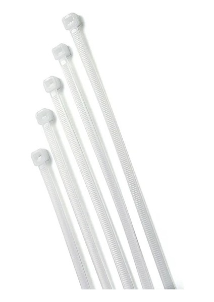Beyaz 100 Adet Plastik Cırt Kelepçe & Kablo Bağı 3.6X300 mm