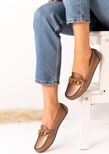 Comfy Hareket Store Kadın Renkli Zincir Tokalı Babet modelleri